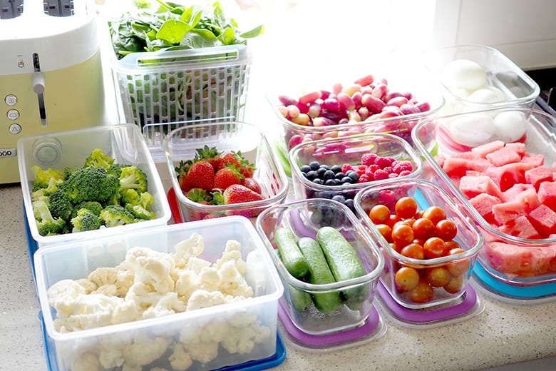 Oxo, Tupperware, and Decor fruit and veg food storage ideas