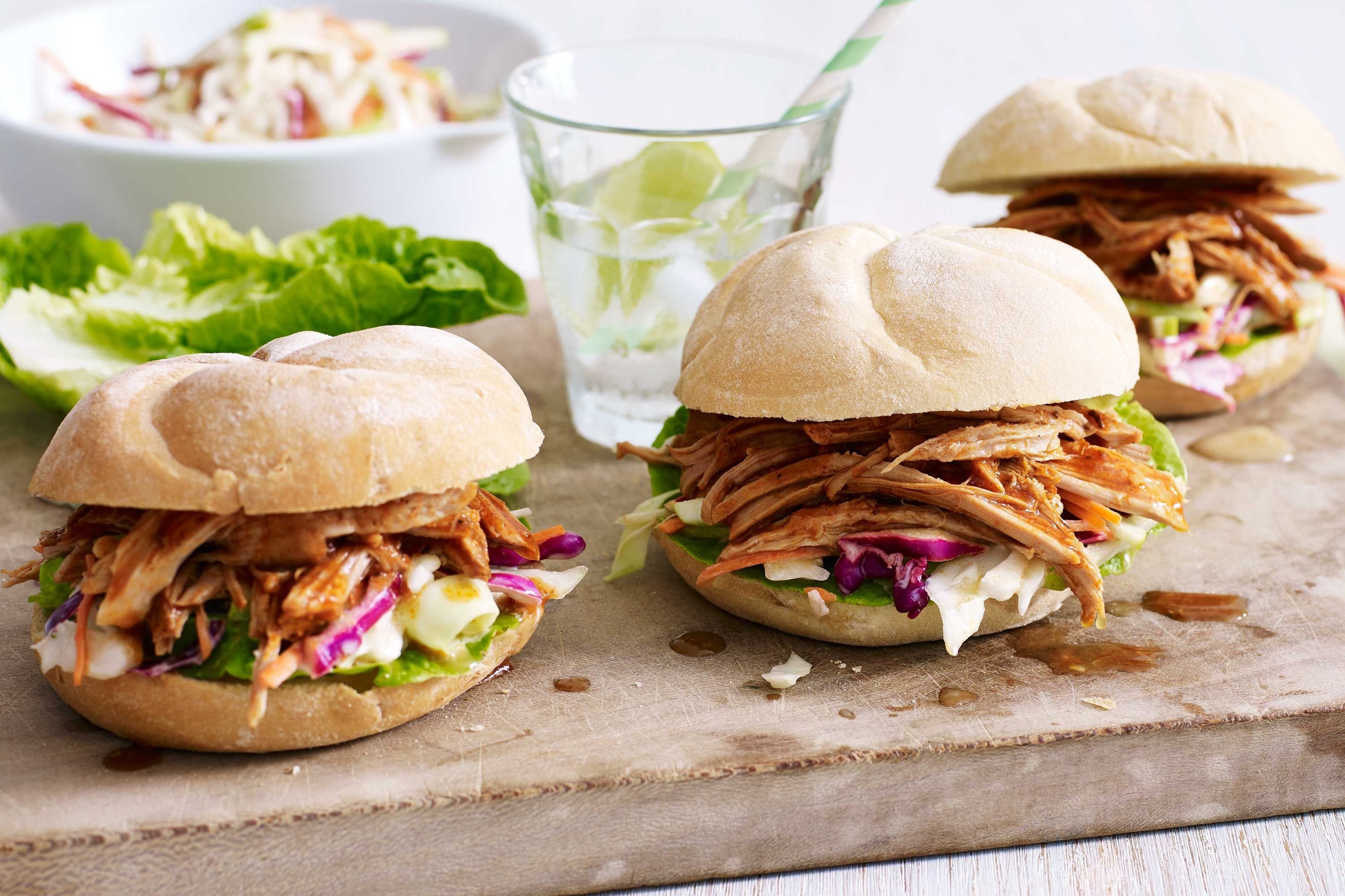 Maple Pulled Pork Burgers with Apple Slaw Recipe