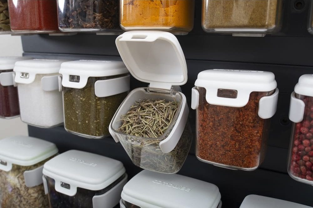 herbs and spices wall mounted storage idea