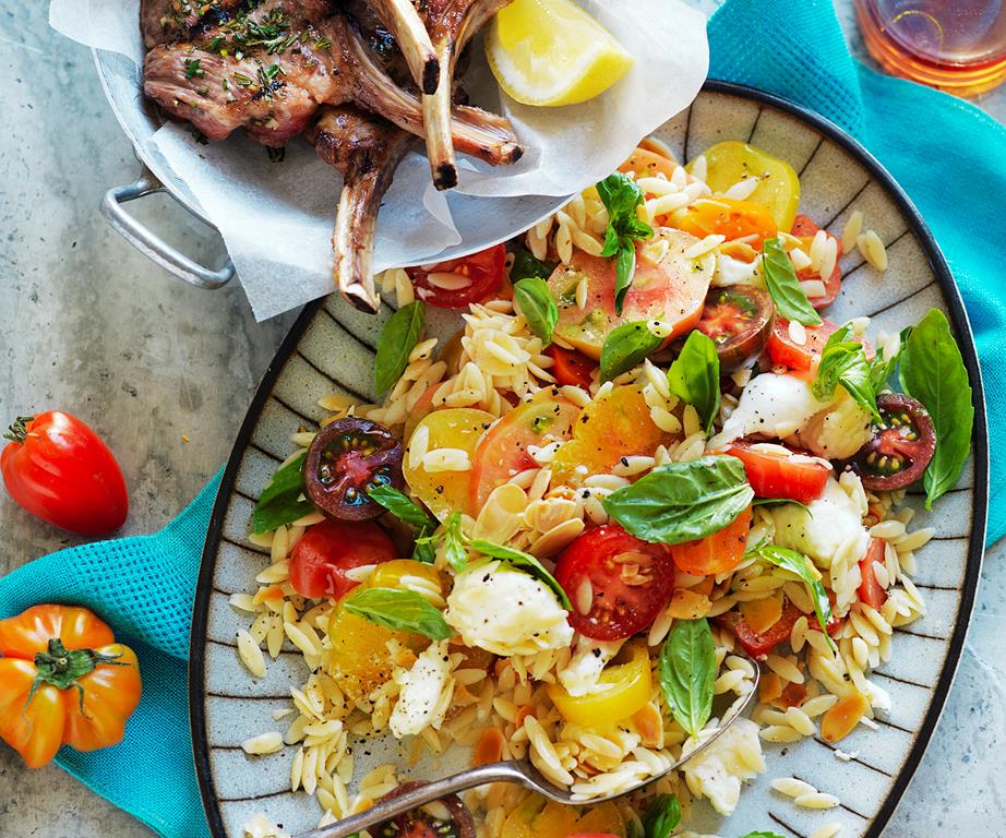 Lamb with heirloom tomato and almond salad recipe