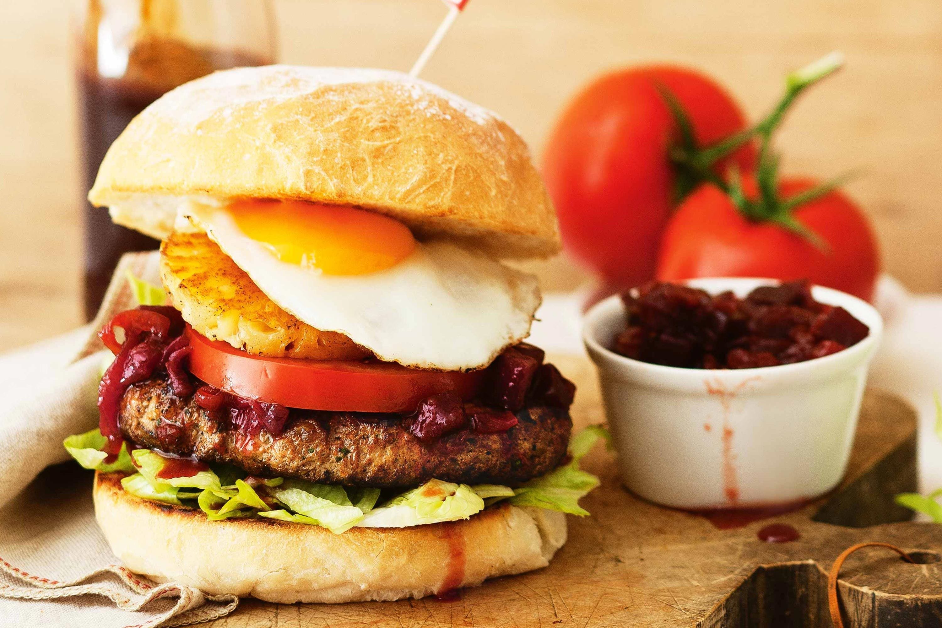 Aussie hamburger with the lot great for hungry kids and families