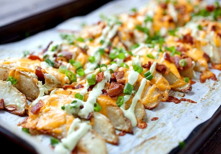 Loaded potato wedges recipe for family movie night