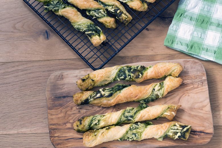 Puff Pastry Twists With Pesto And Cheese