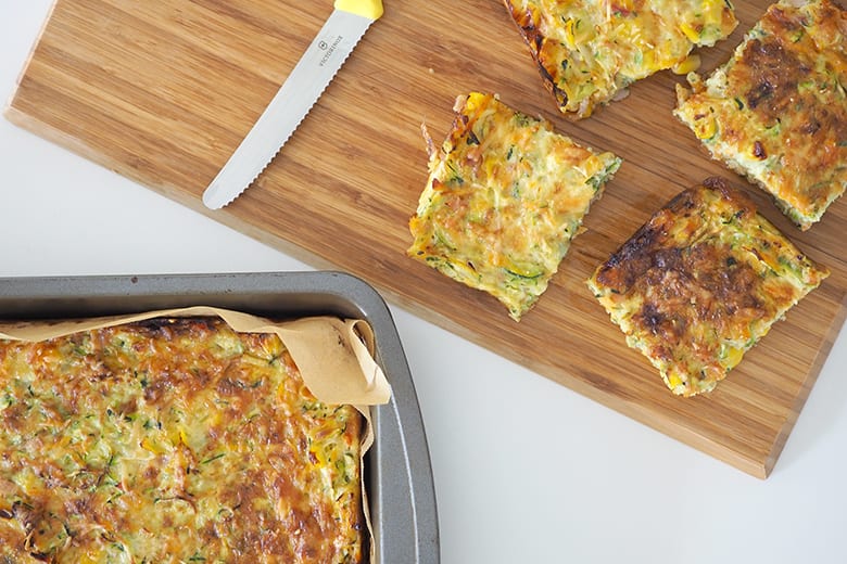 Zucchini and vegetable slice recipe for meal planning and school lunch boxes