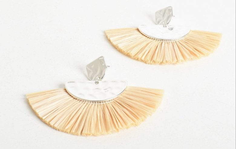 Gorgeous raffia tassel fringe earrings