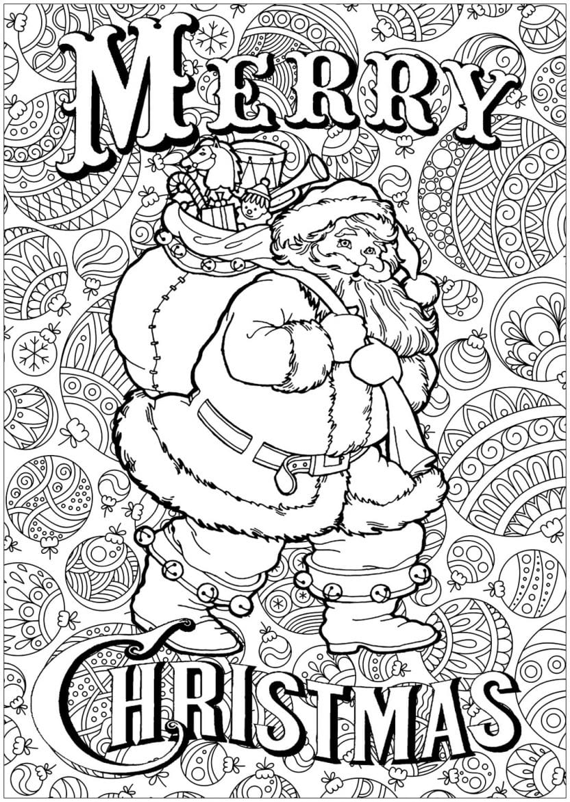 Merry Christmas colouring in page for kids at Christmas time