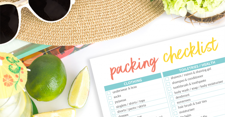 Packing checklist printable download for holiday preparation