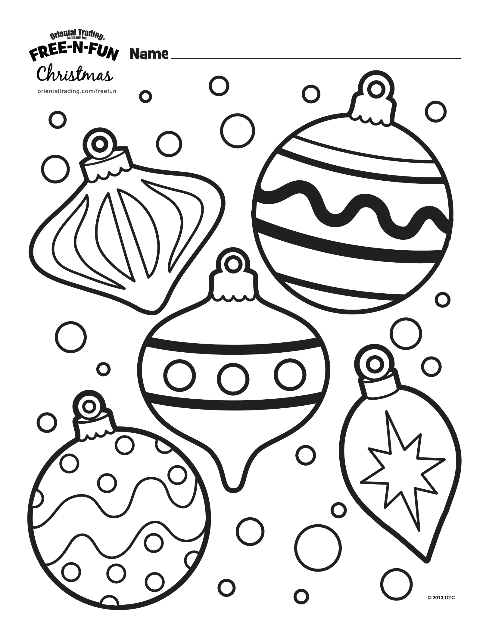 Christmas Ornaments To Color Printable