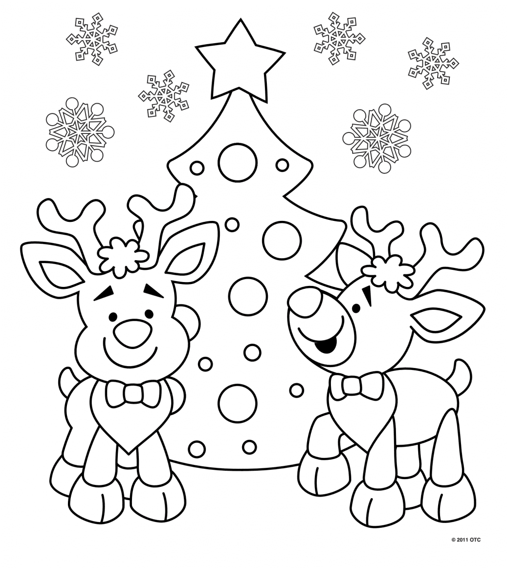 Printable reindeer colouring in chart page for children