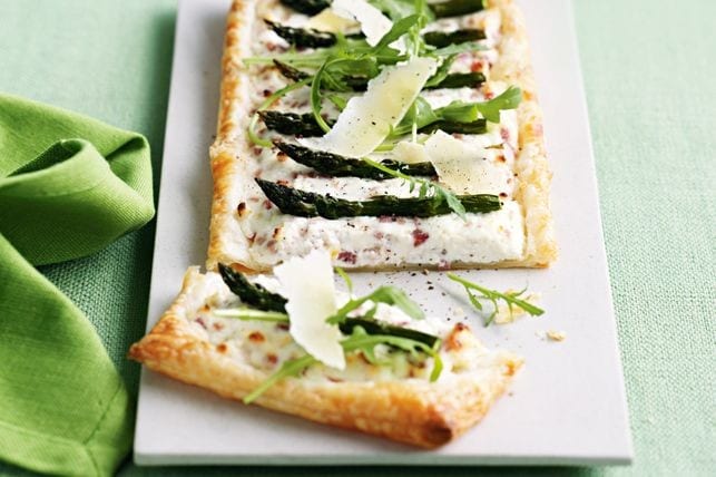Ham and asparagus ricotta tarts
