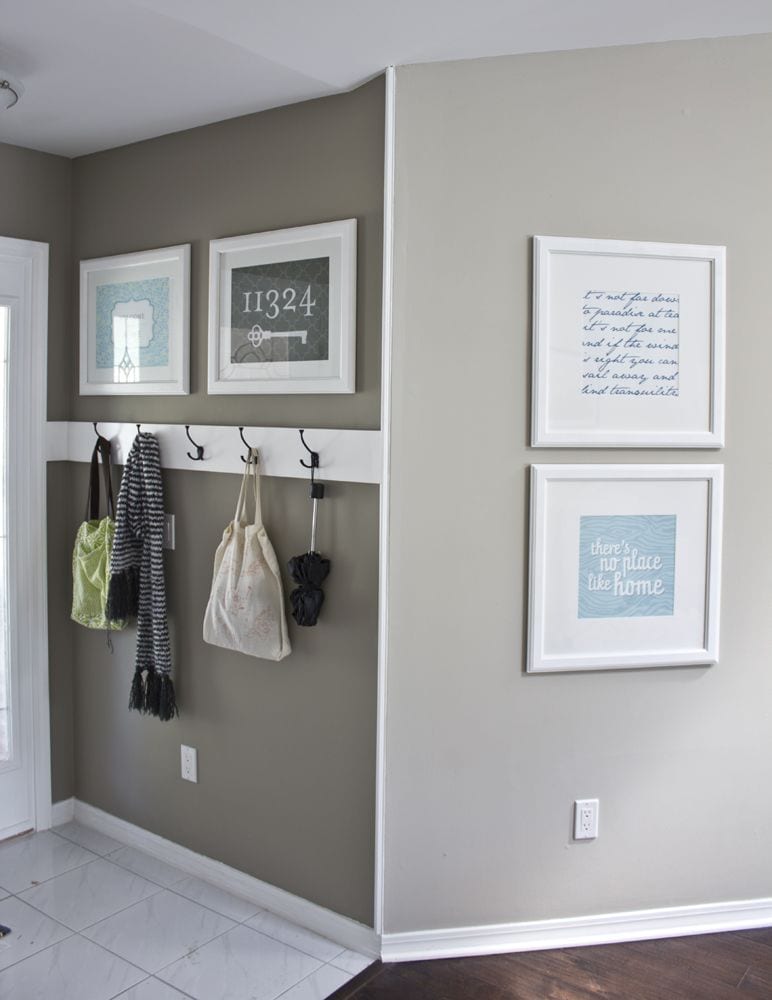 entryway storage hooks for school items