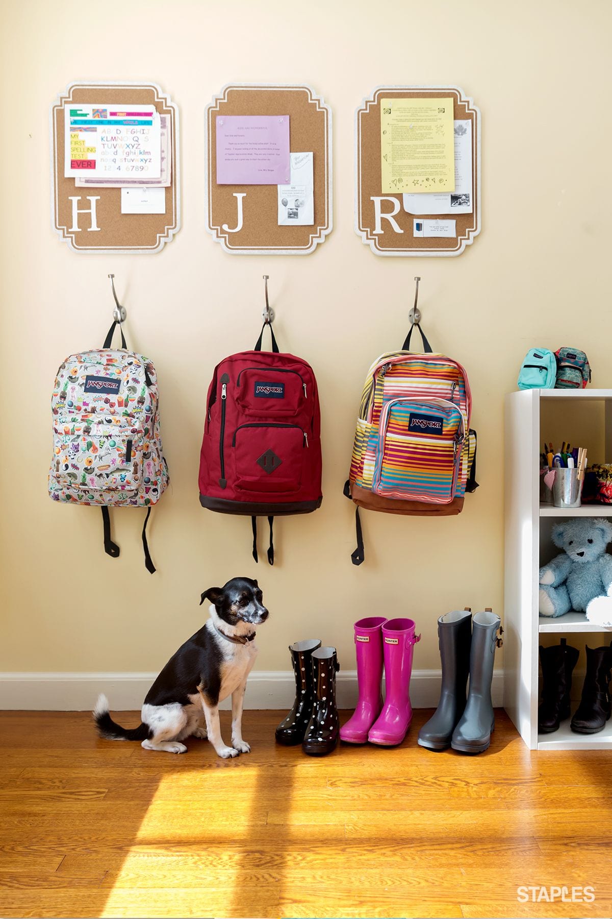 School bag storage station - A House Full of Sunshine