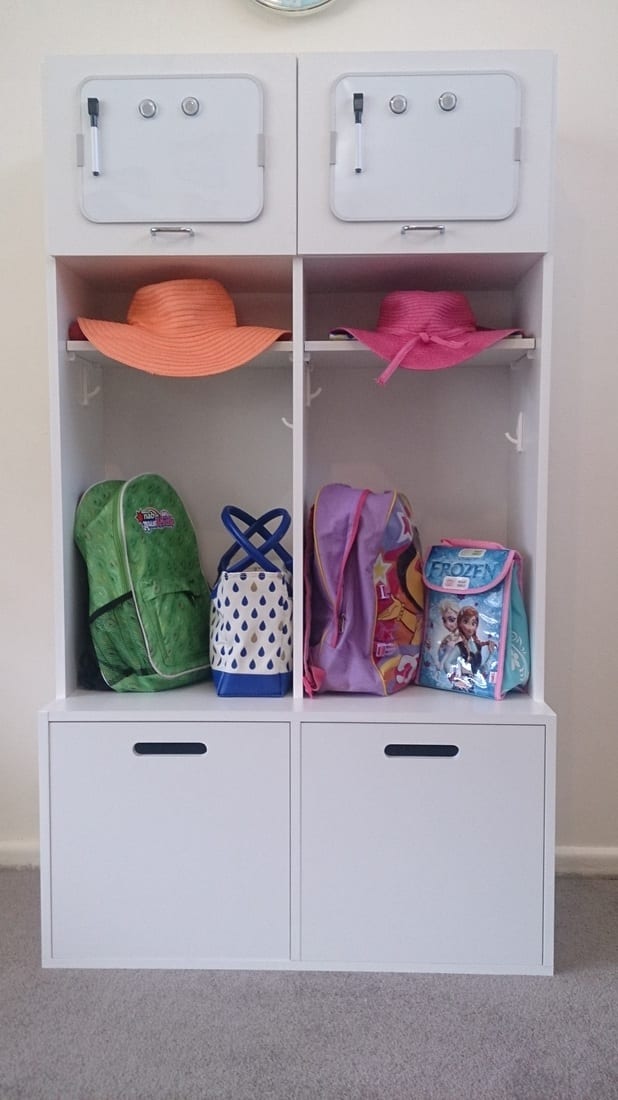 school locker space at home for school bags