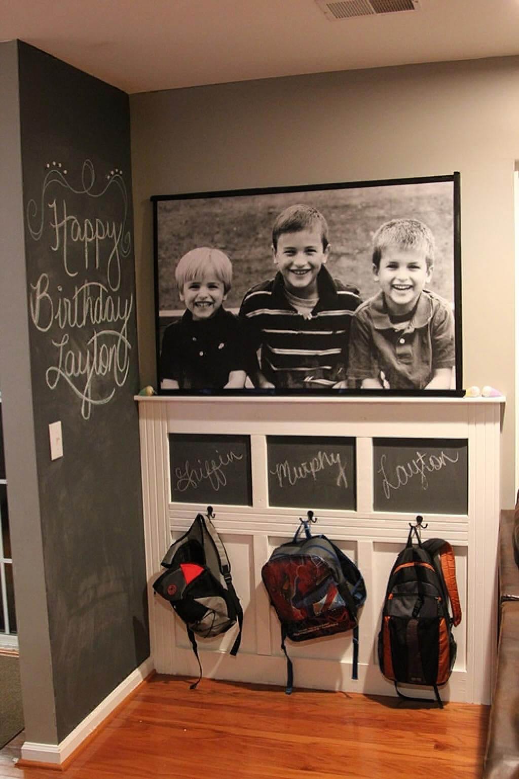 unique and clever storage idea for school bags