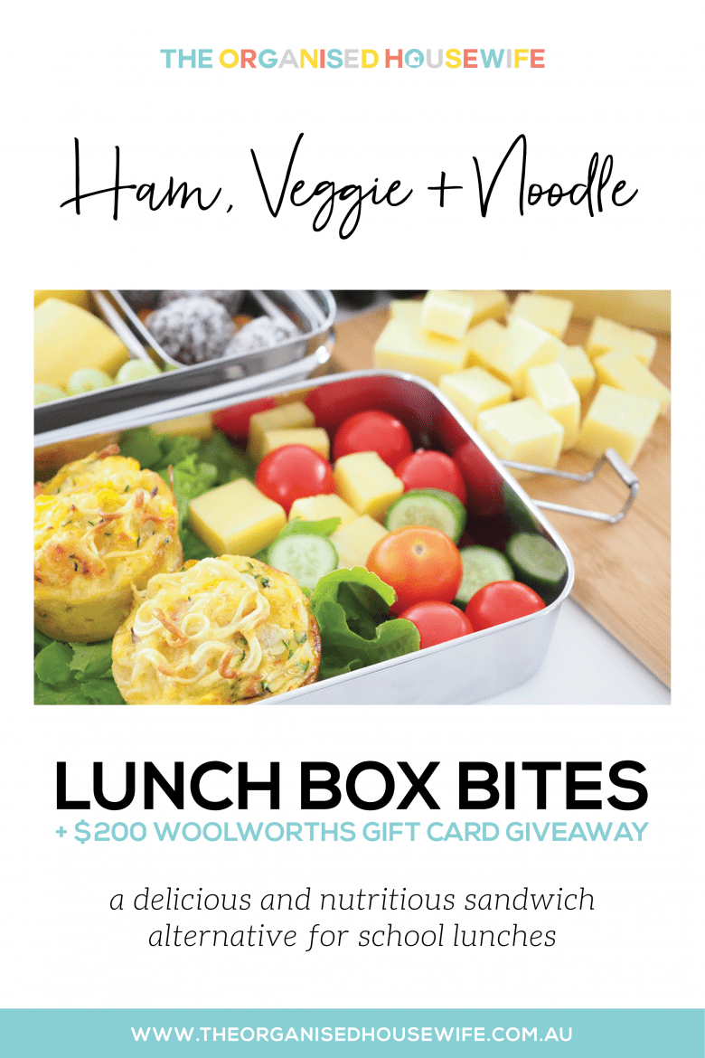 Ham Veggie Noodle Lunch Box Bites