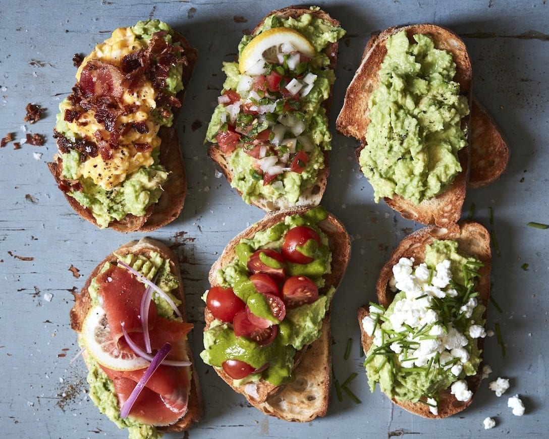 Avocado toast with egg tomato feta - easy dinner idea