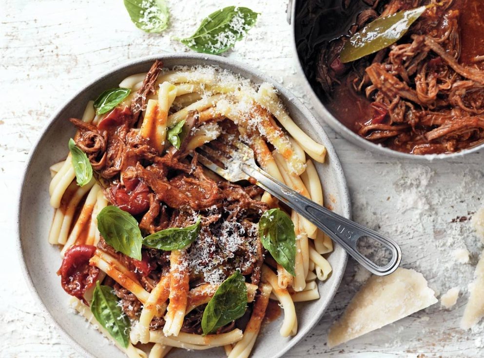 Slow cooked beef ragu pasta recipe