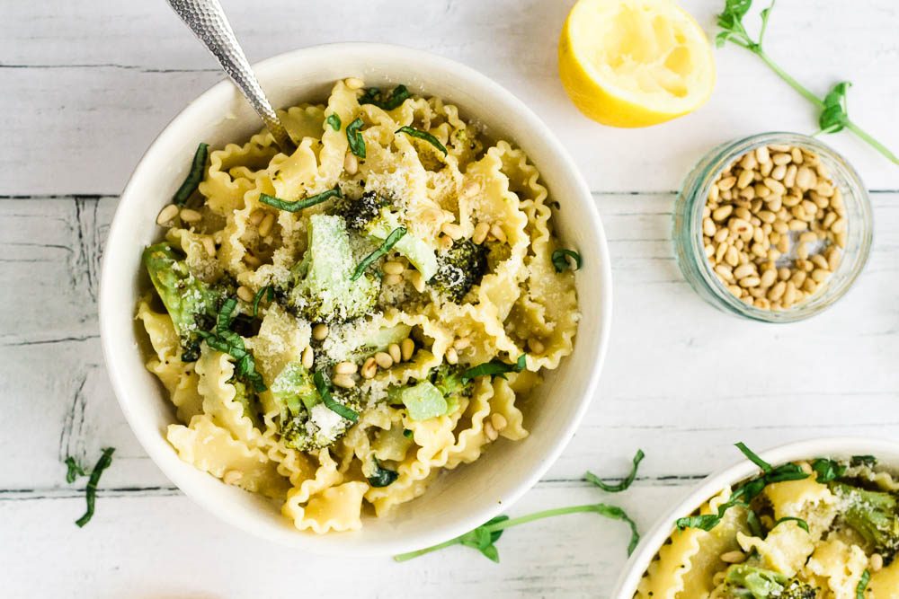 Broccoli pasta and parmesan dinner idea