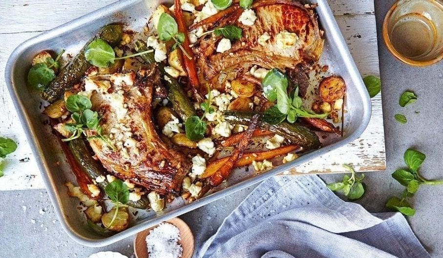 pork chops with roasted veg and potato