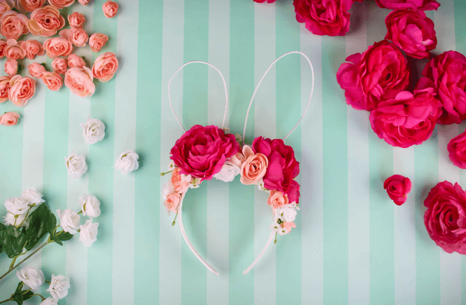 Floral DIY Handmade Easter bunny ears