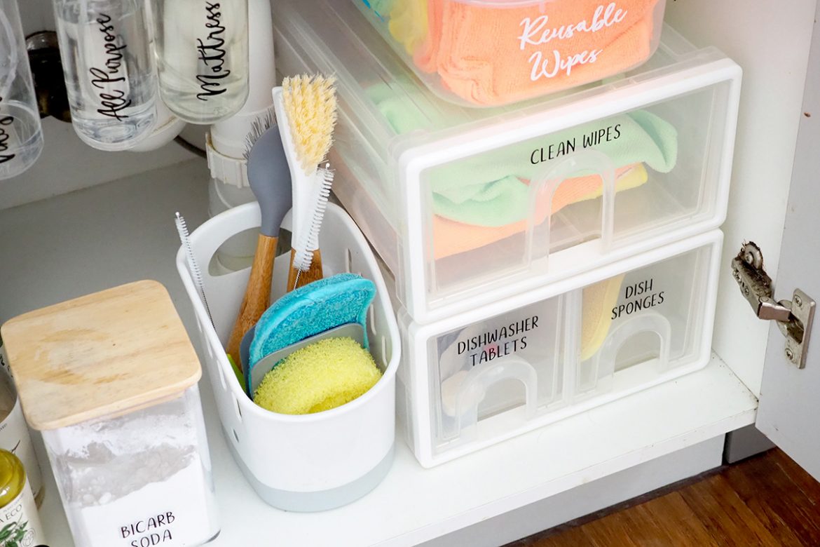 kitchen sink caddy to tidy and clutter free