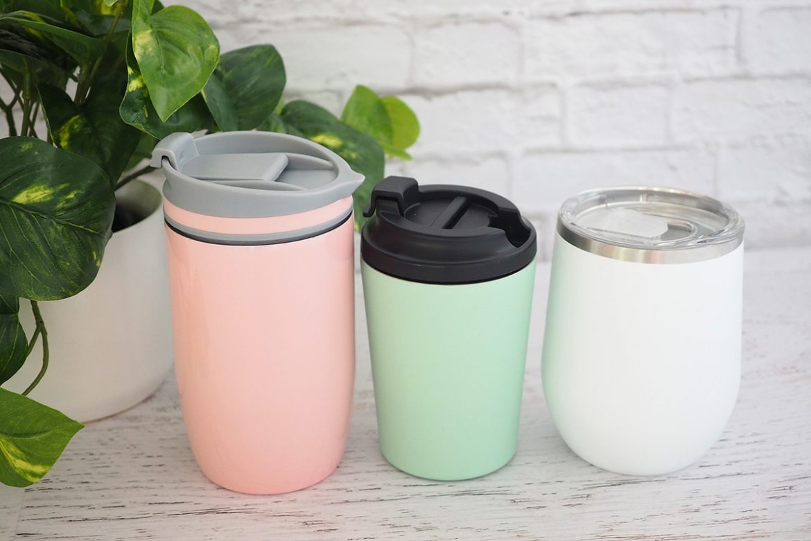 travel reusable coffee and tea cups and mugs