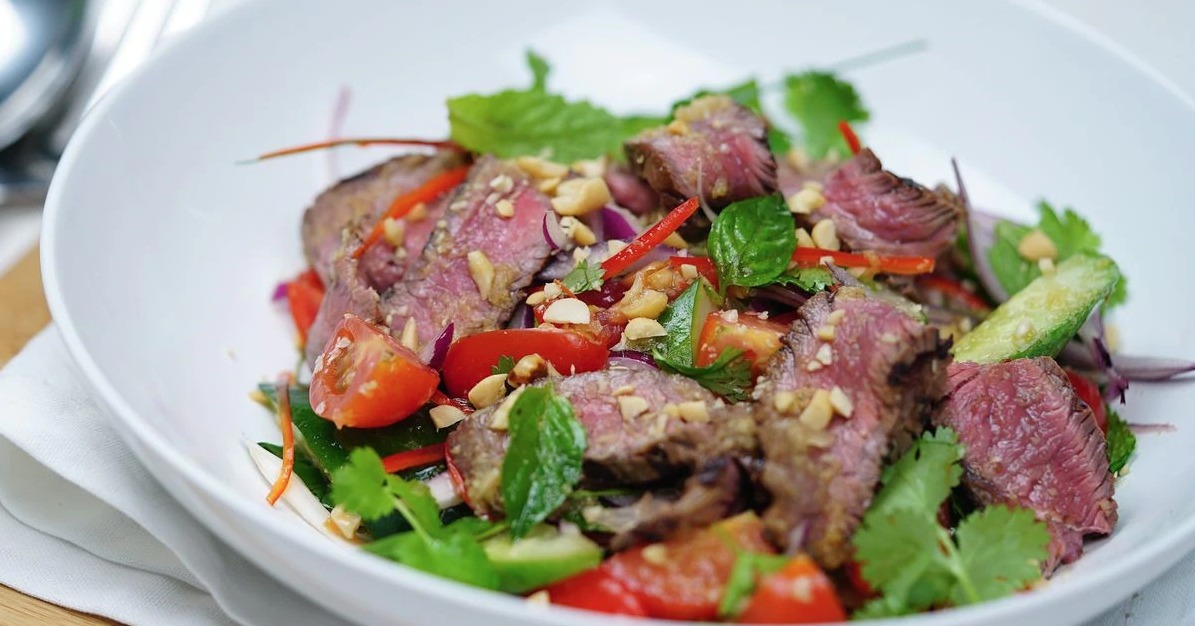 Thai beef salad for busy family meal planning with kids