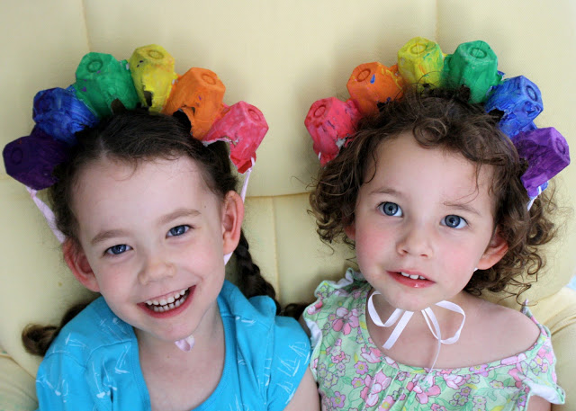 Easy egg carton Easter bonnet hat idea