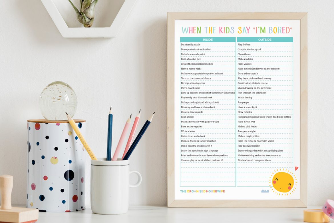 when the kids say they are bored printable