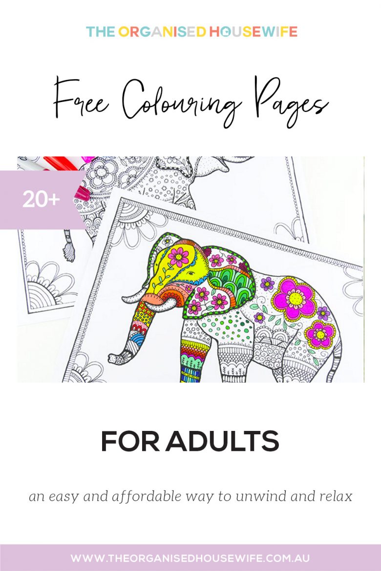 20+ Free Adult Colouring Pages   The Organised Housewife