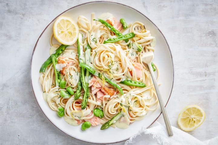 Salmon cream pasta recipe