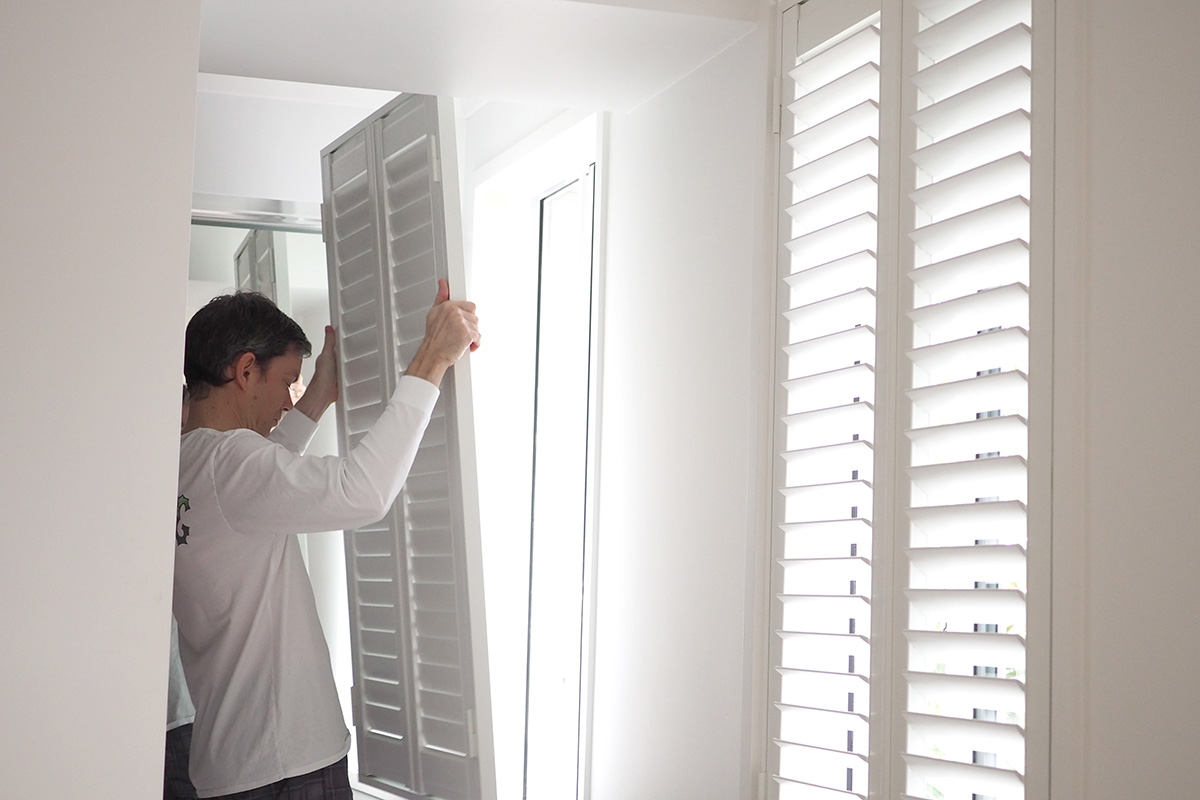 Installing the shutters in my bedroom