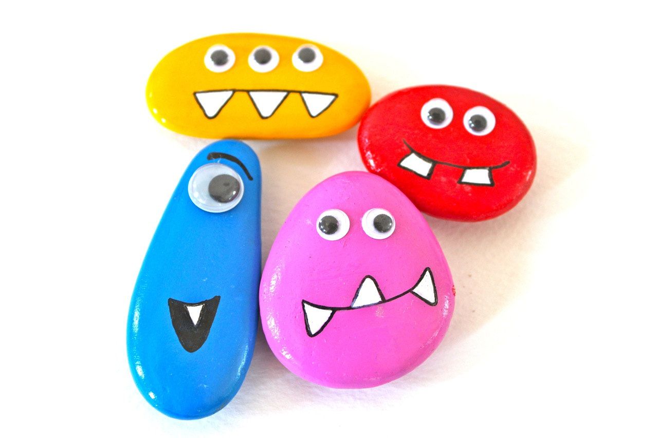 Paint monster rocks