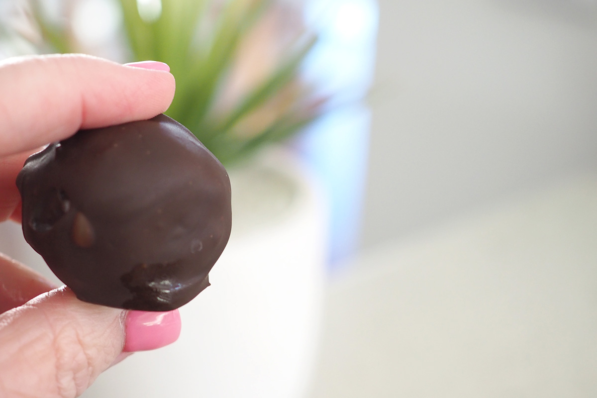 Chocolate coated bliss balls