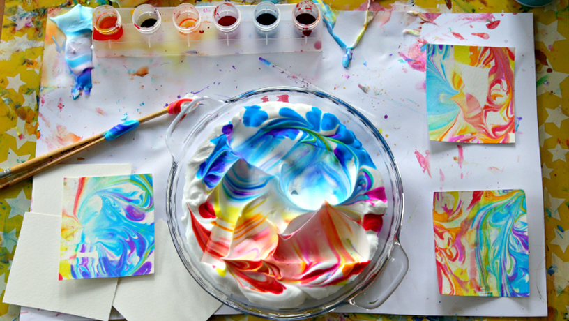 Shaving cream craft idea for kids