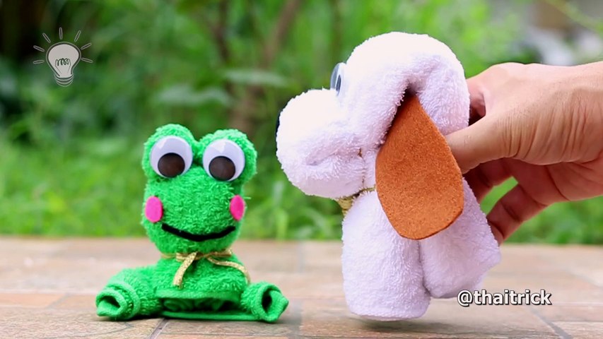 Towel folding craft idea to make animals