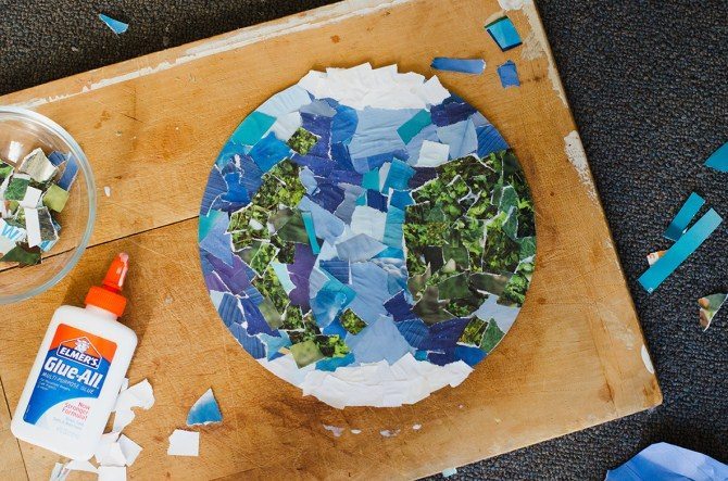 Earth collage for children art project