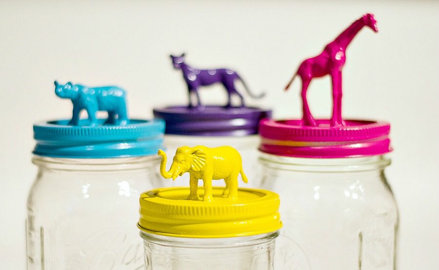 Animal mason jar craft idea for children