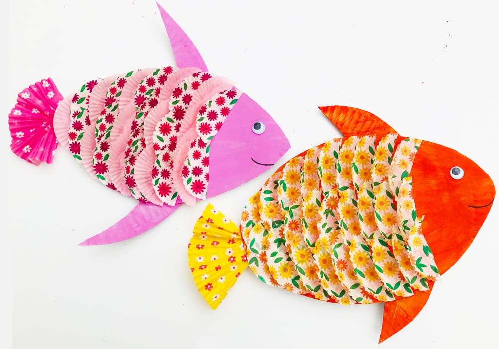 Paper plate fish craft idea for children