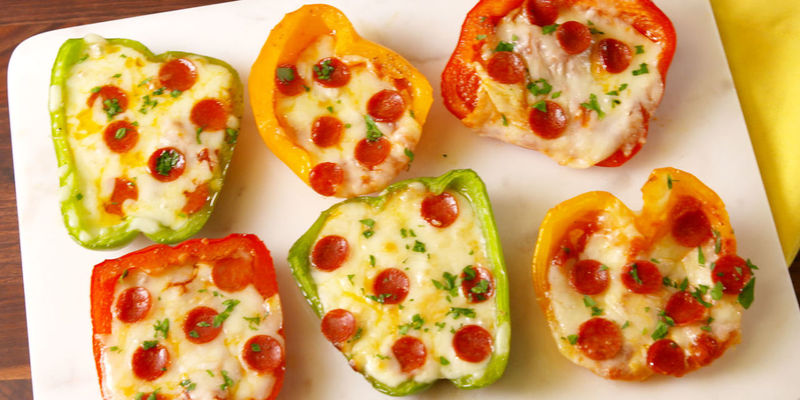 Mini Capsicum pizza snacks for kids