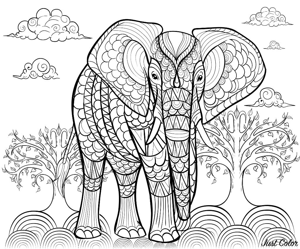 Elephant Coloring Book: Elephant Coloring Book For Kids Ages 4-8, Boys And  Girls Funny Elephants Coloring Pages For Children (Large Print / Paperback)