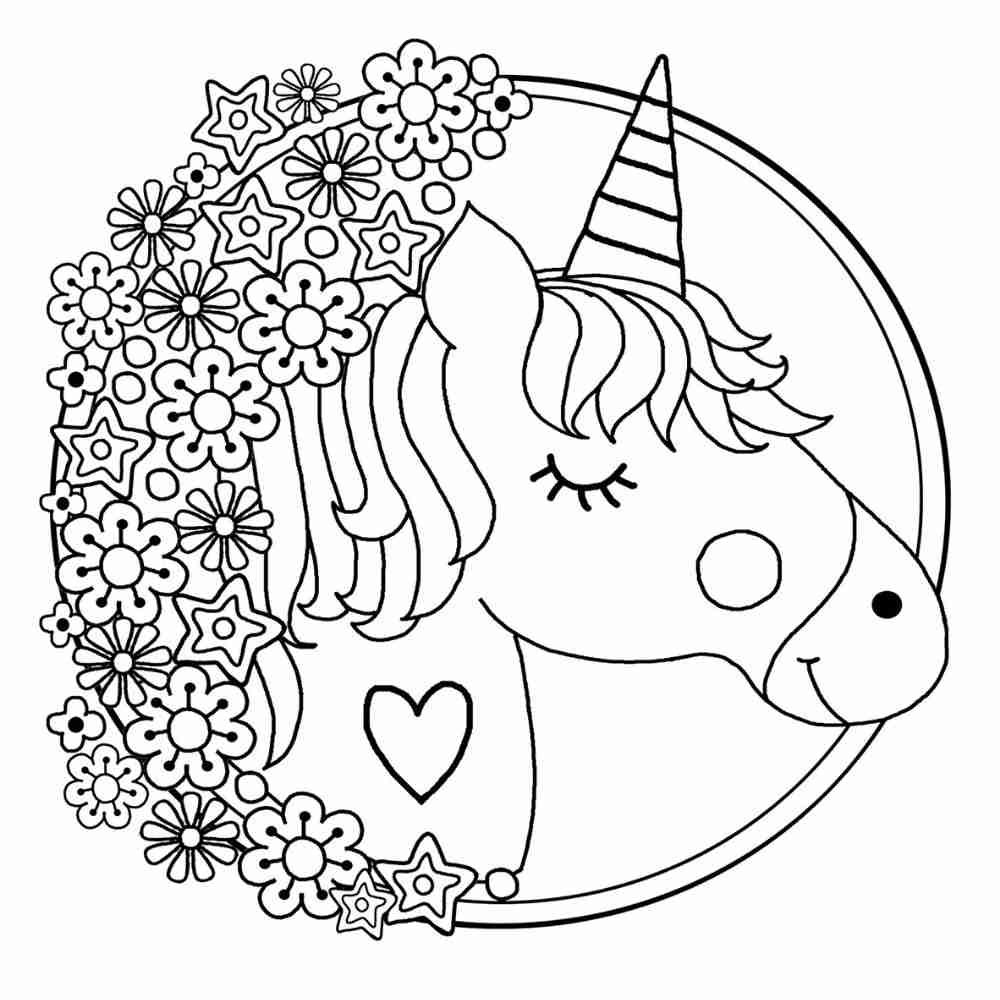 Unicorn colouring in printable for children