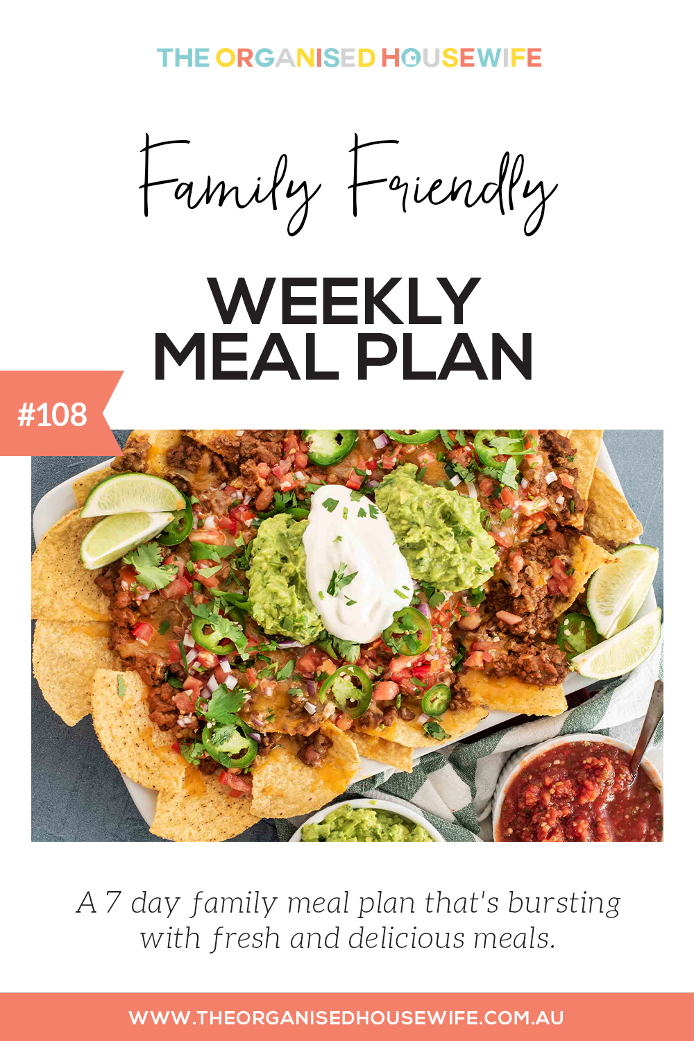 Family friendly weekly meal plan