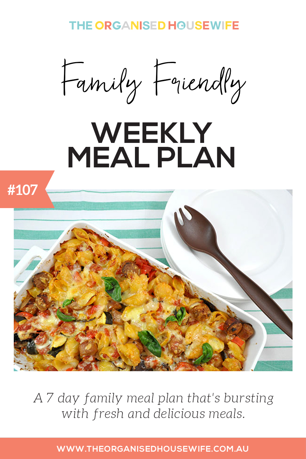 Family friendly weekly meal plan