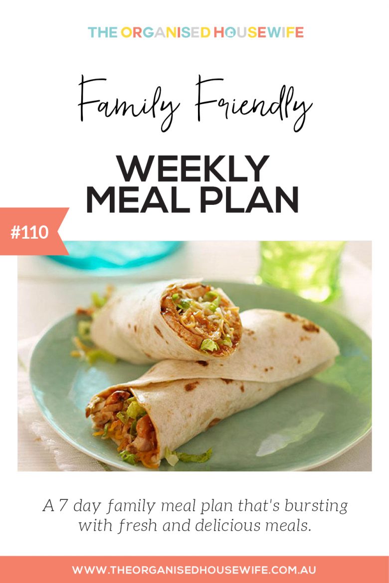 Family friendly meal weekly meal plan