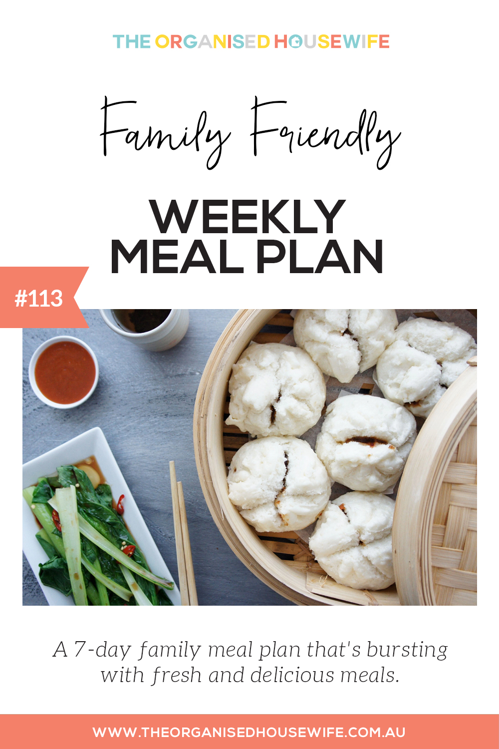 Family friendly weekly meal plan