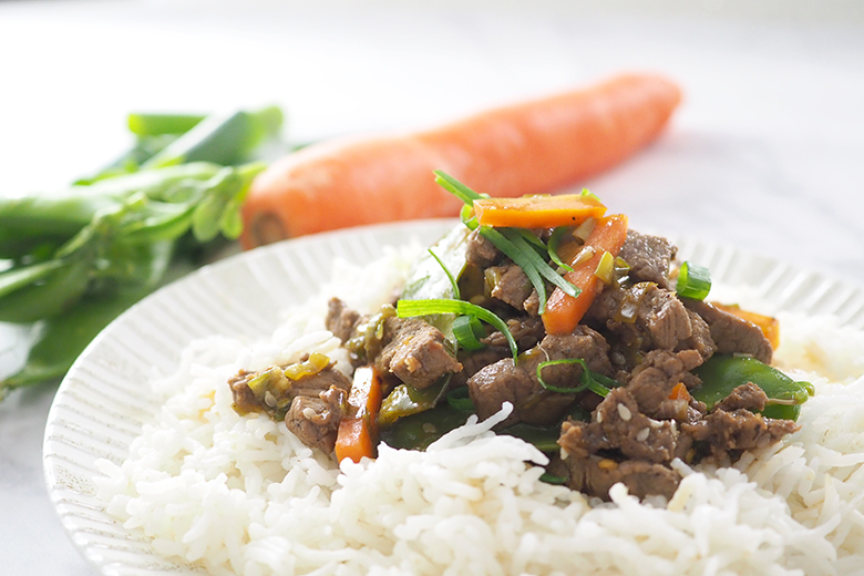 rice and beef stir fry dinner idea