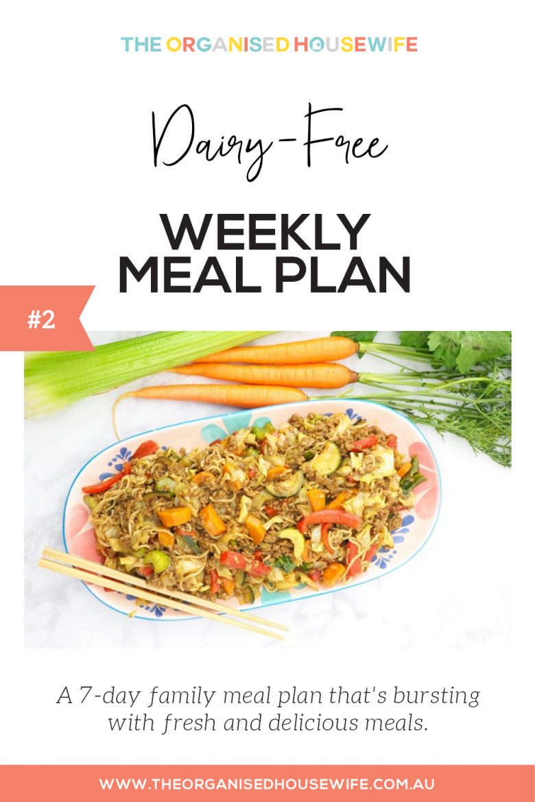 Dairy free weekly meal plan