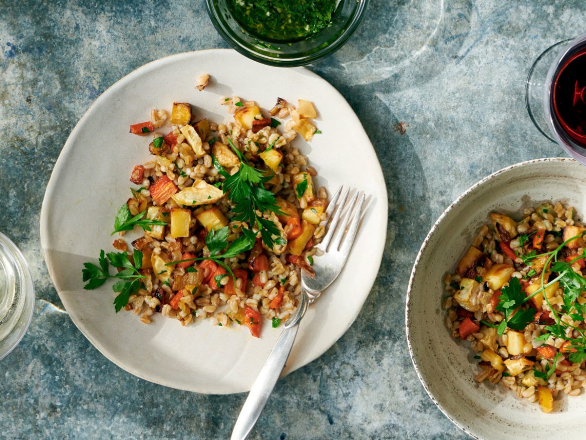 chicken and root vegetable salad