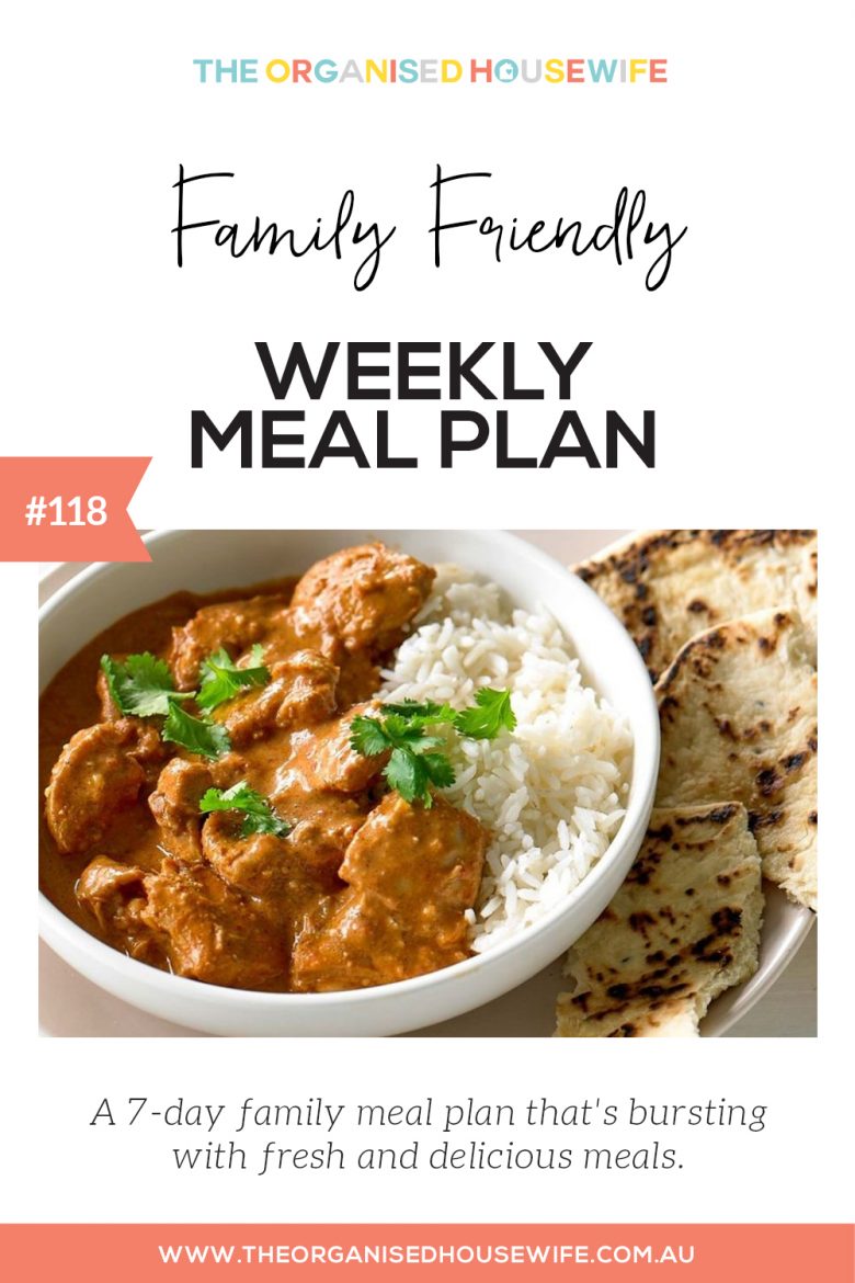 Family friendly weekly meal plan